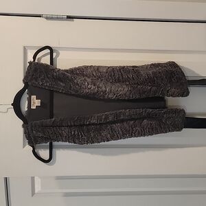 Vest by Belle Du Jour Girls Gray Faux Fur Fuzzy Vest, Size L